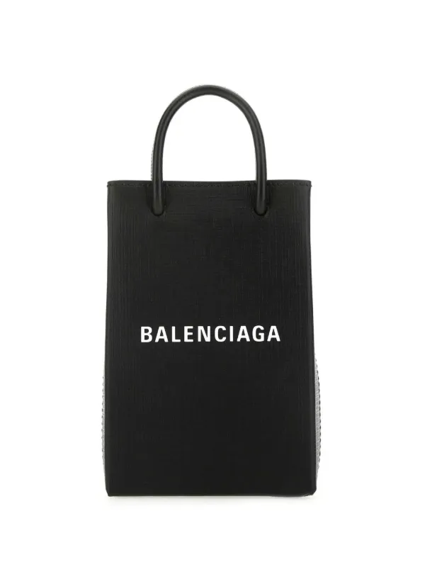 Balenciaga logo-print Leather Phone Case Black FARFETCH PH