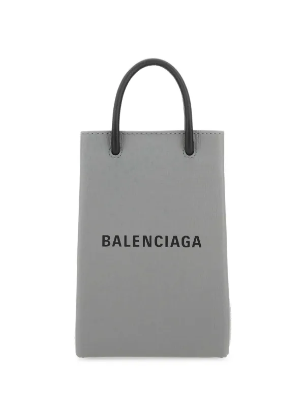 ポーチ BALENCIAGA Grey Leather Phone Case 25174258_55255390_600.jpg