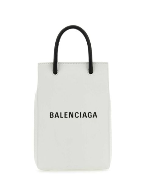 Balenciaga printed leather phone holder Women