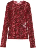 Alexander McQueen leopard-patterned top - Red