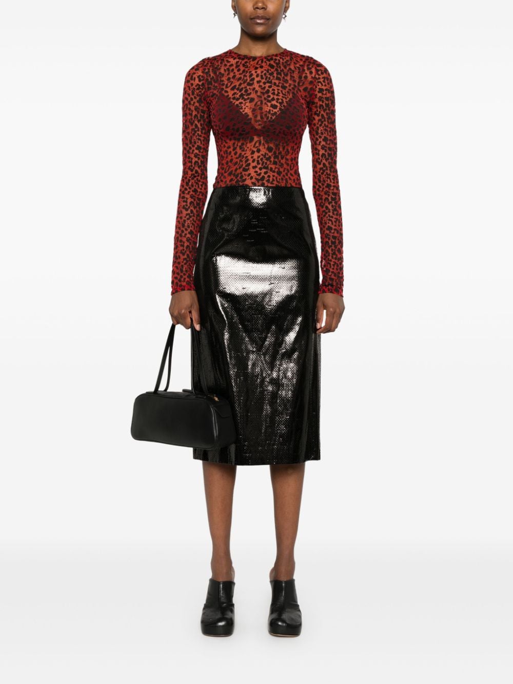 Alexander McQueen Top met luipaardprint - Rood