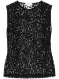 Alexander McQueen leopard-patterned top - Black