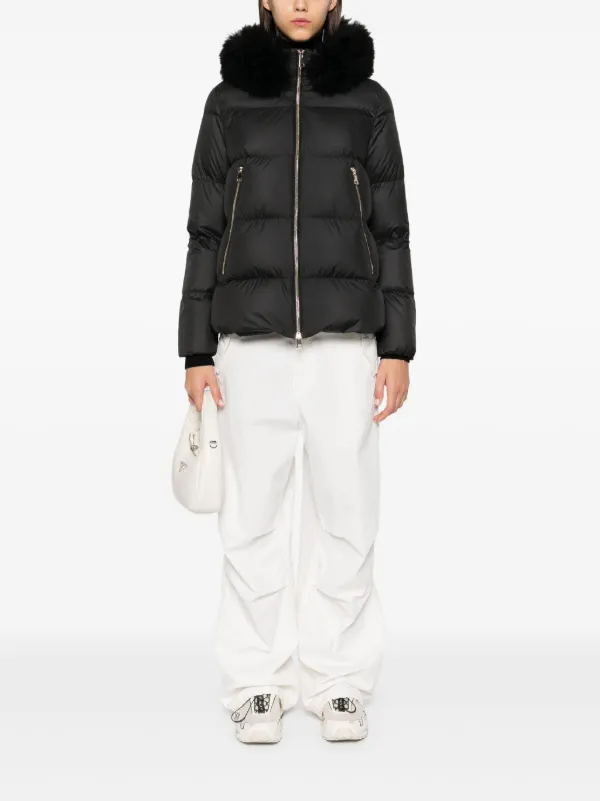 Moncler Laichefur Parka Coat | Black | FARFETCH