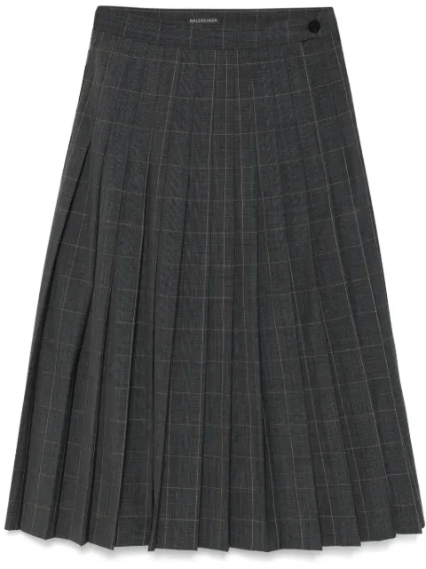 Balenciaga falda midi a cuadros