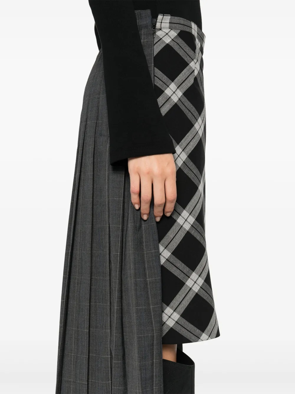 Balenciaga Geruite midi-rok Grijs