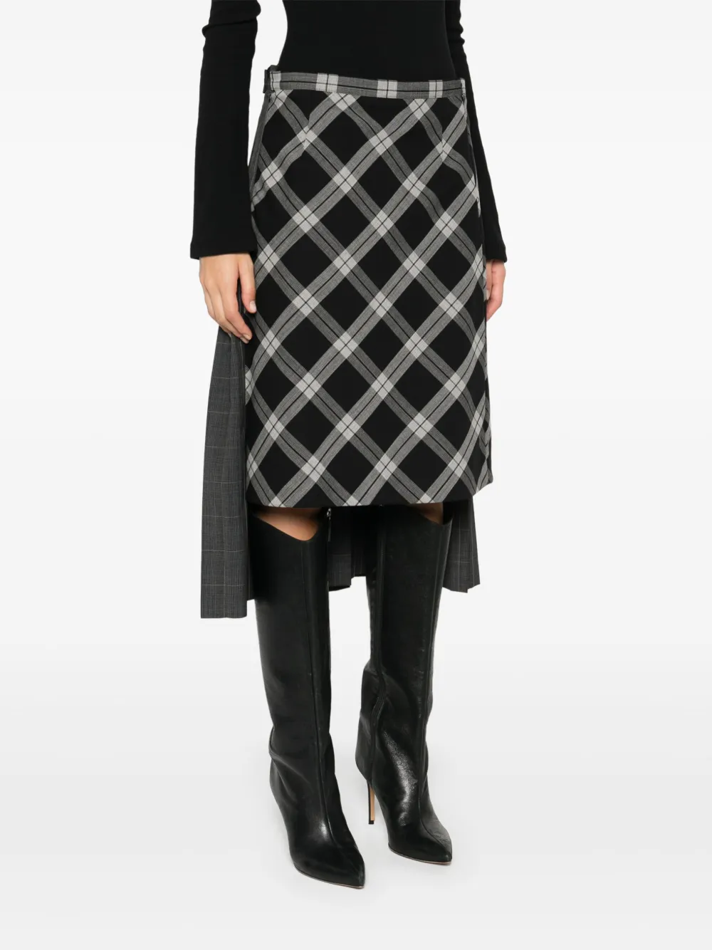 Balenciaga Geruite midi-rok Grijs