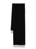 BOSS logo-patch fringed scarf - Black