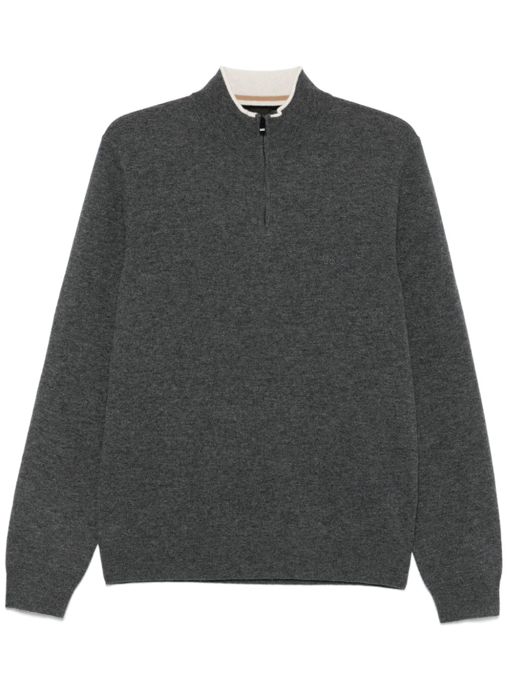 Shop Hugo Boss Virgin Wool Sweater In Grey