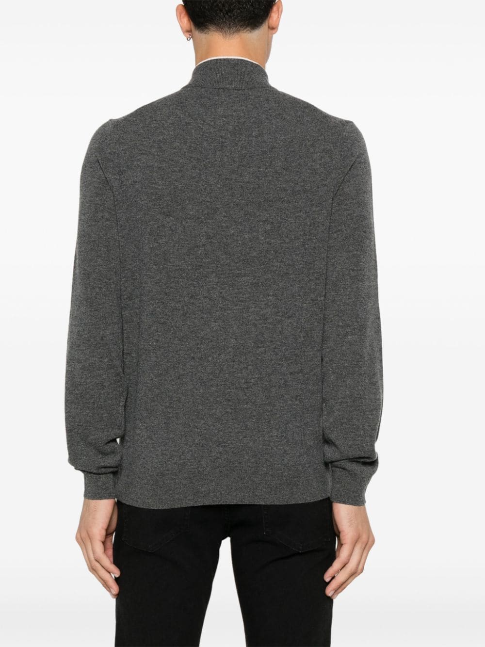 Shop Hugo Boss Virgin Wool Sweater In Grey