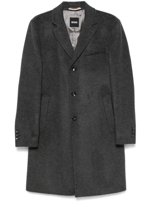 Manteau droit à simple boutonnage - BOSS - Modalova