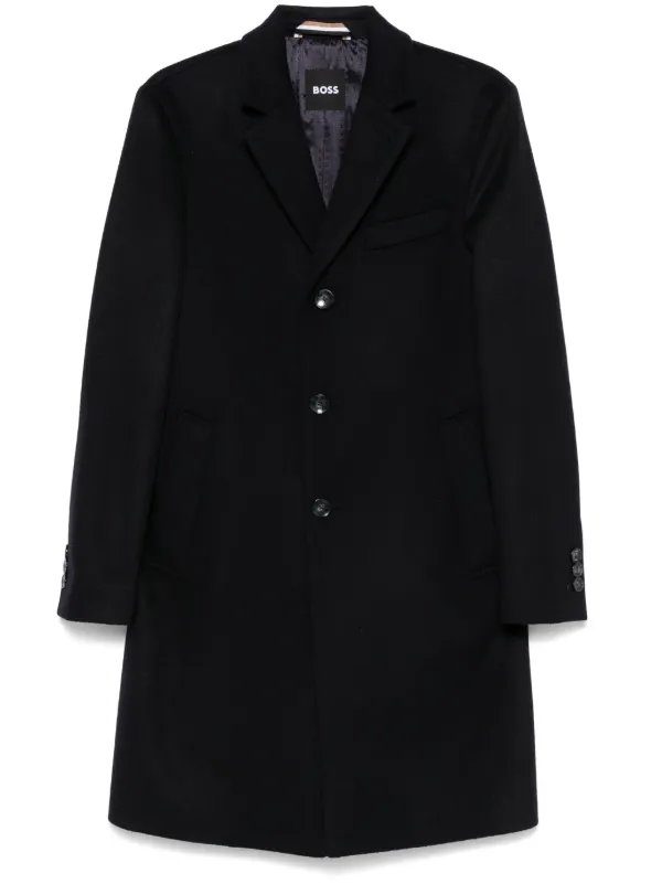 Hugo Boss Single Breasted Coat Blue