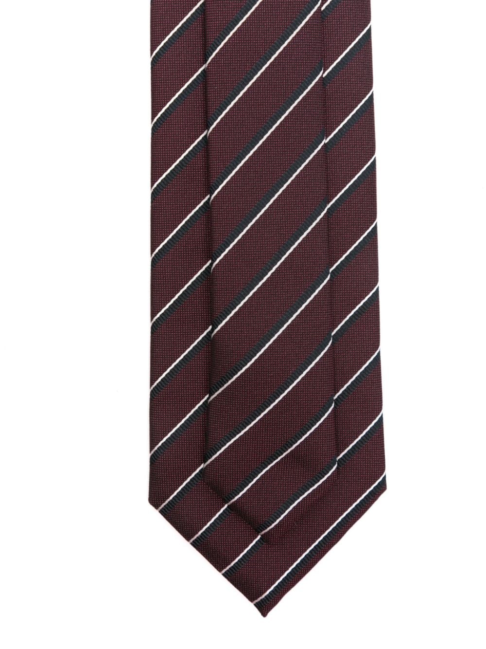 Shop Hugo Boss Striped Tie In Red