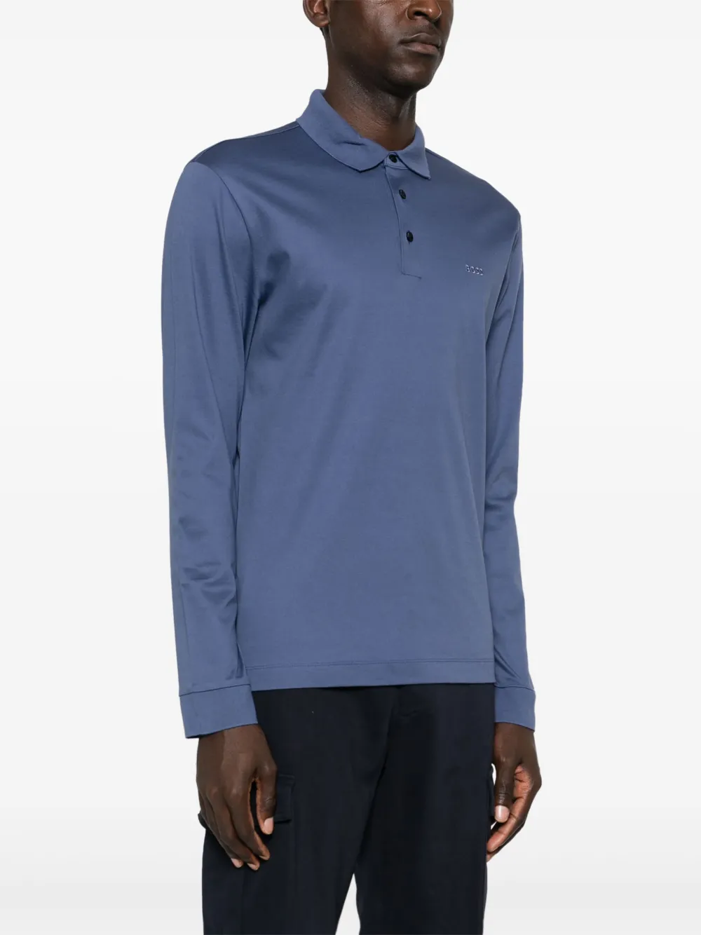 BOSS Poloshirt met geborduurd logo Blauw