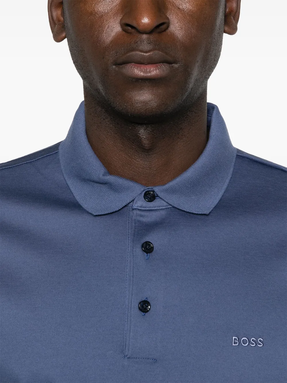 BOSS Poloshirt met geborduurd logo Blauw