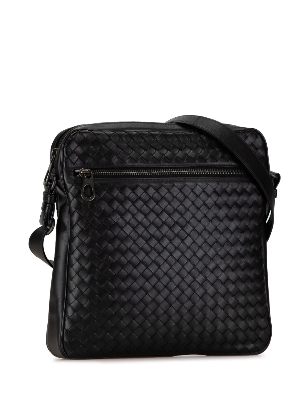 Pre-owned Bottega Veneta 2012-2023 Intrecciato Crossbody Bag In Black