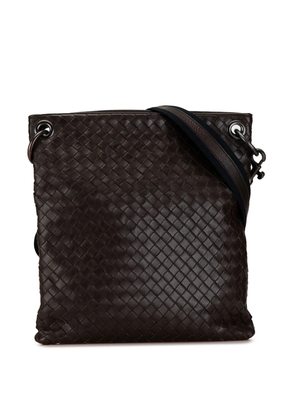 Pre-owned Bottega Veneta 2000-2007 Intrecciato Crossbody Bag In Brown