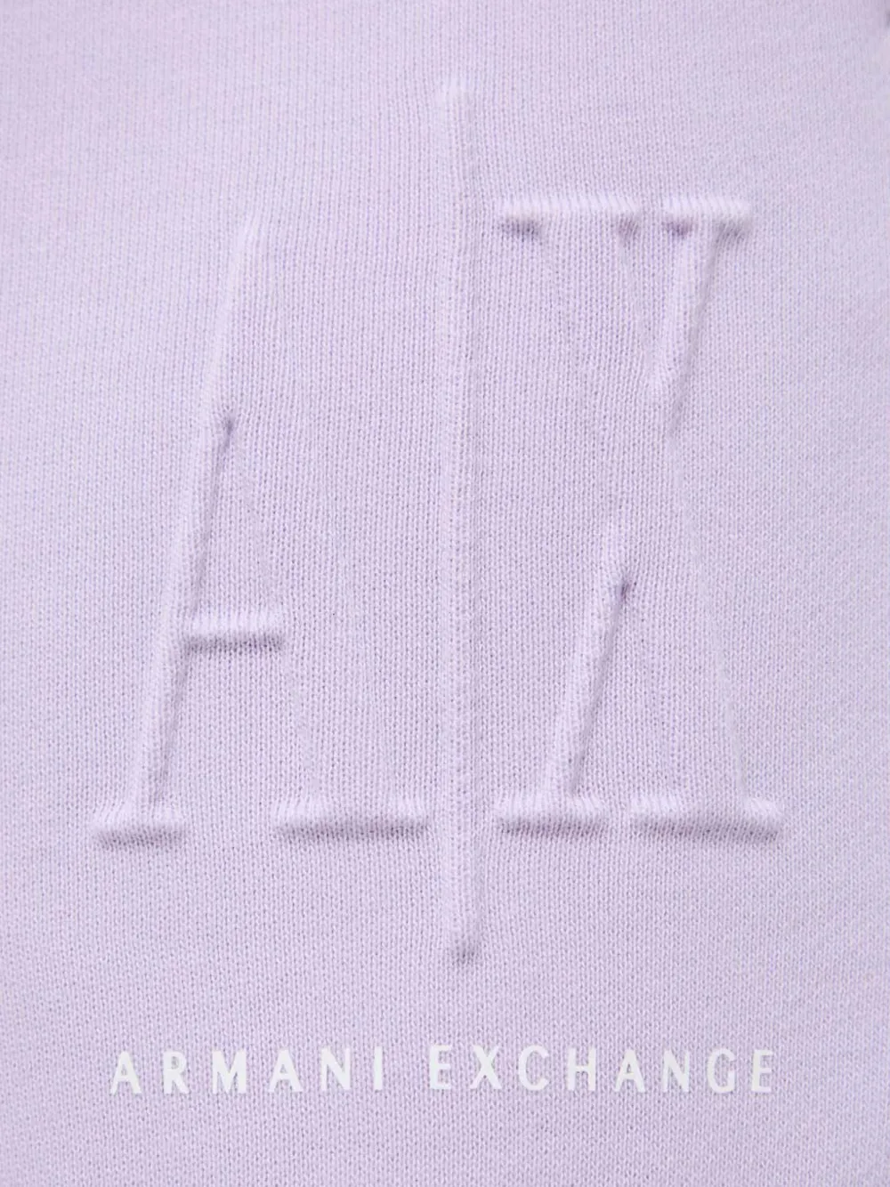Armani Exchange Broek met trekkoord en logo Paars