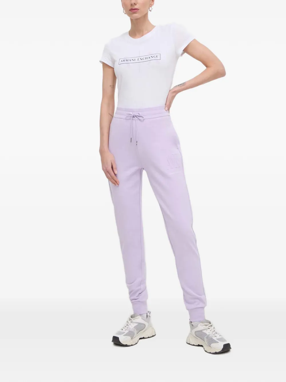  Armani Exchange Drawstring Logo Trousers - Purple 