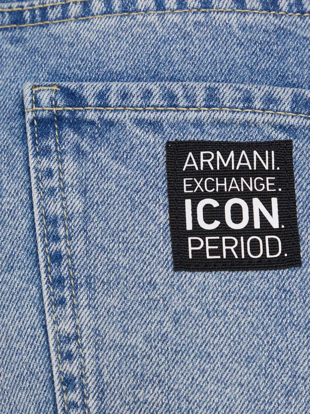 Armani Exchange frayed mini shorts Blauw