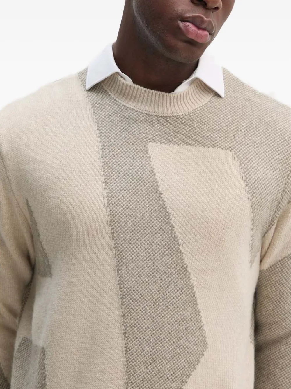 Armani Exchange Logo-panelled Sweater In Multi