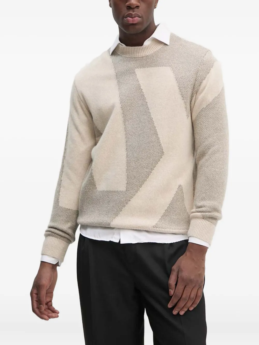 Armani Exchange Logo-panelled Sweater In Multi