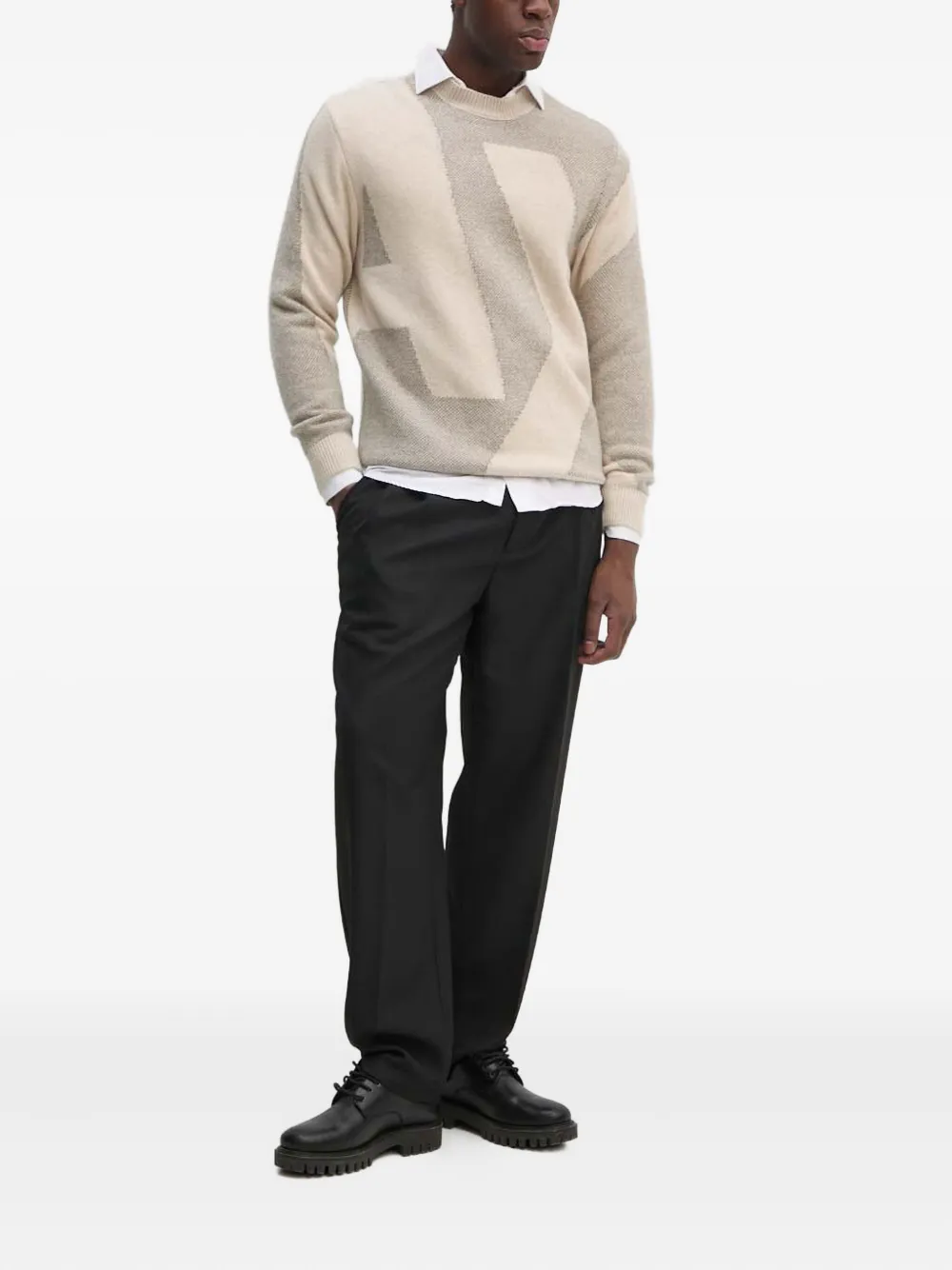 Armani Exchange Logo-panelled Sweater In Multi