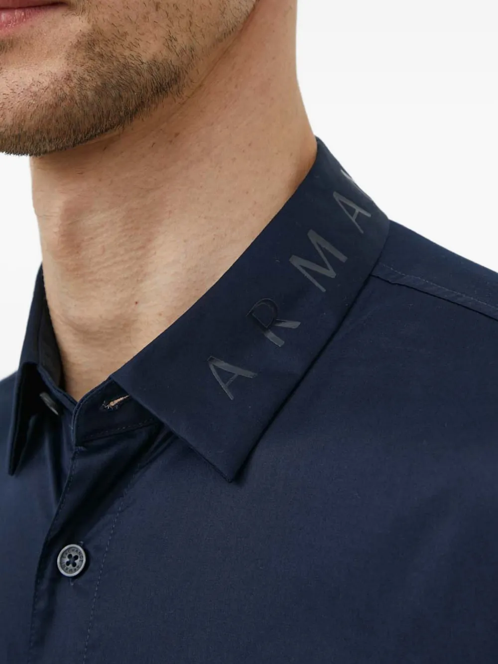 Armani Exchange Overhemd met logo Blauw