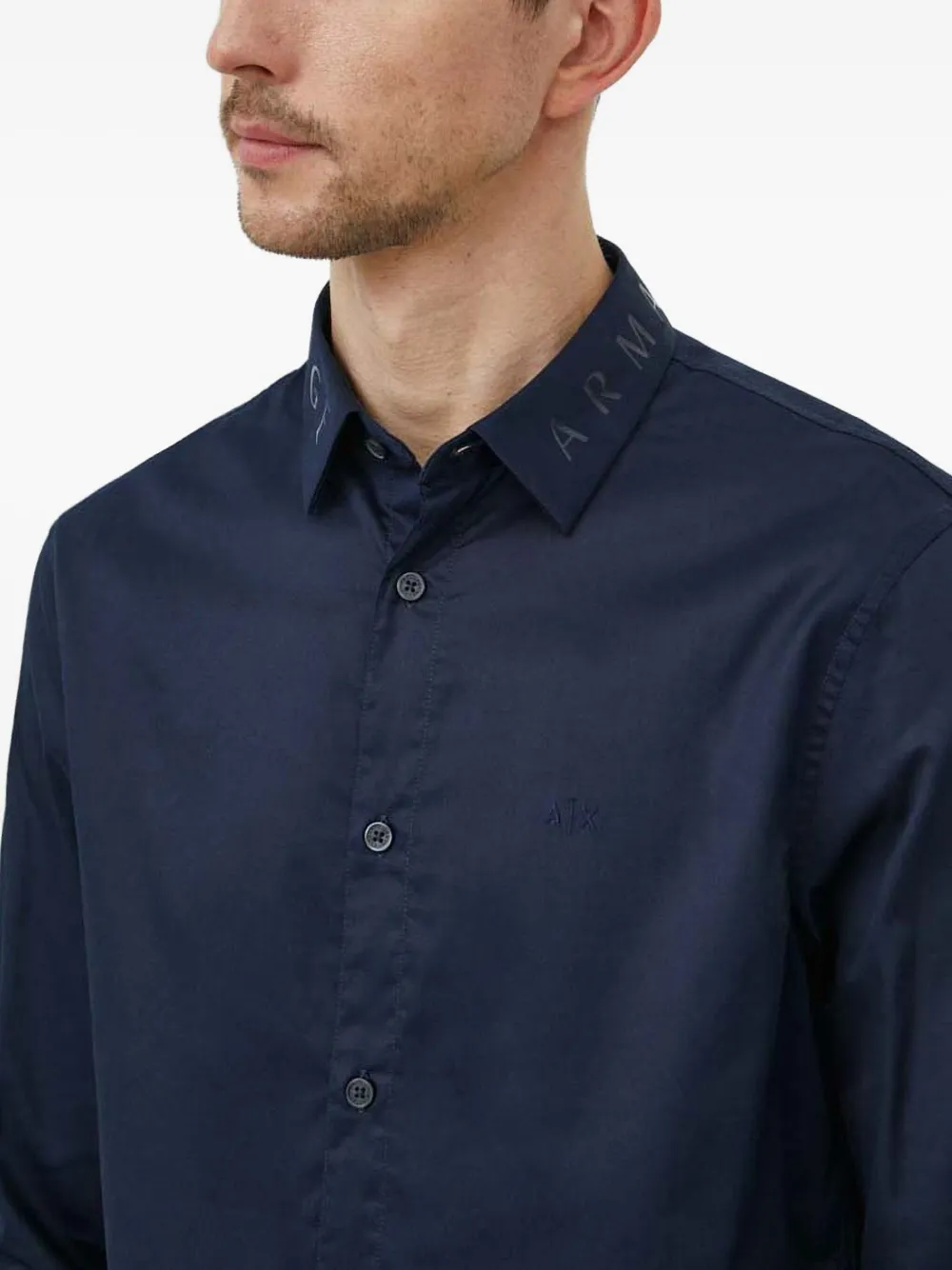 Armani Exchange Overhemd met logo Blauw