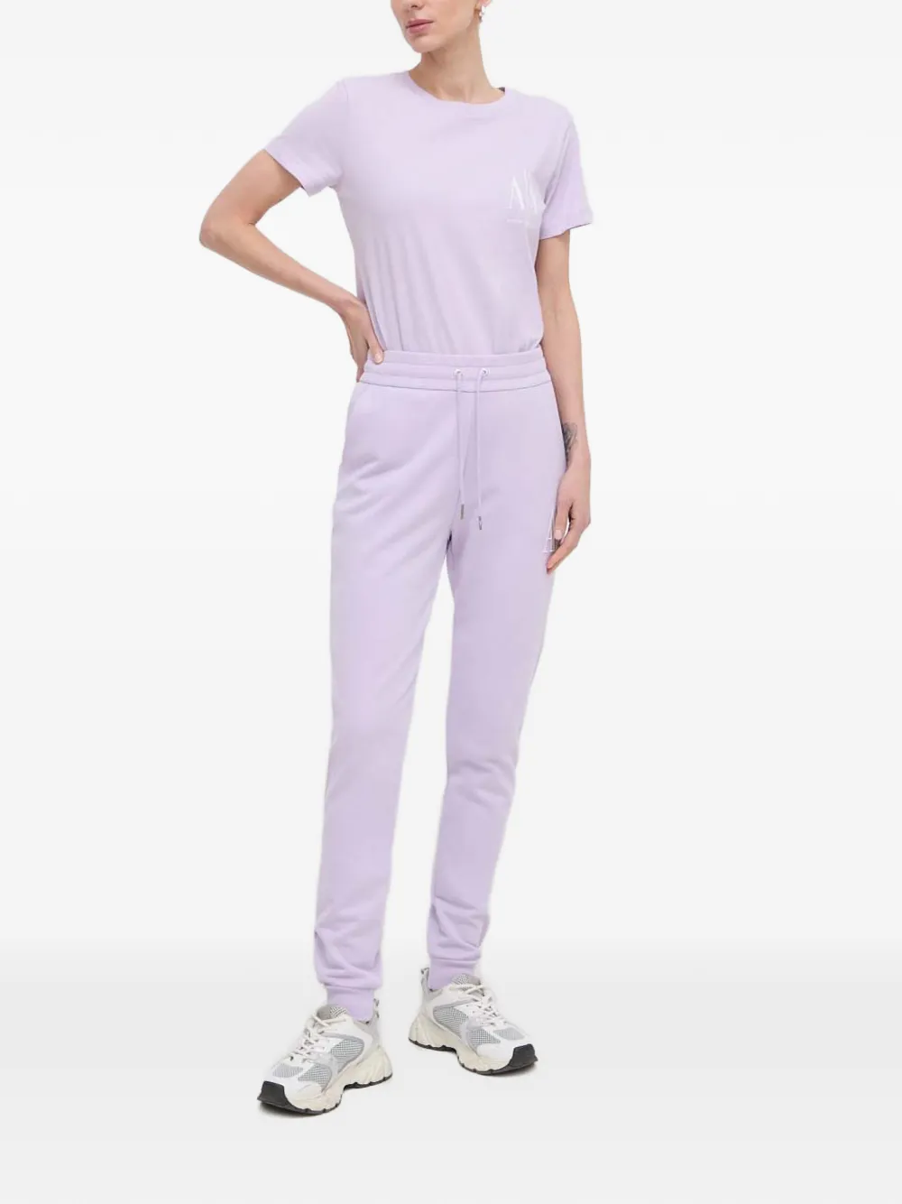 Armani Exchange logo-detail track pants - Paars