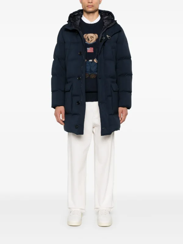 Fay フーデッド ダウンコート | ブルー | FARFETCH JP