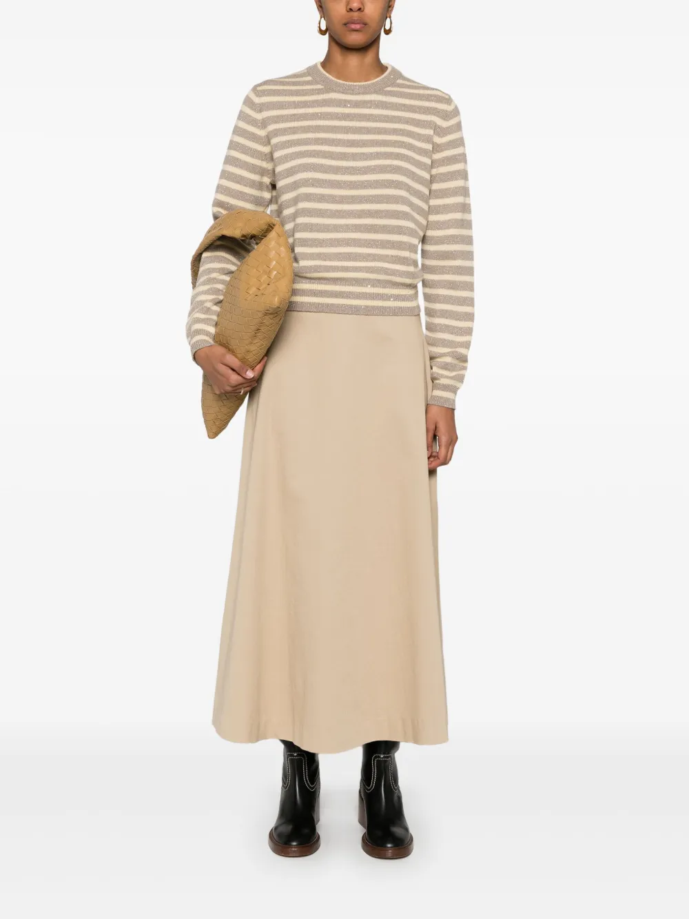 Brunello Cucinelli Gestreepte trui - CDG02 BEIGE/YELLOW