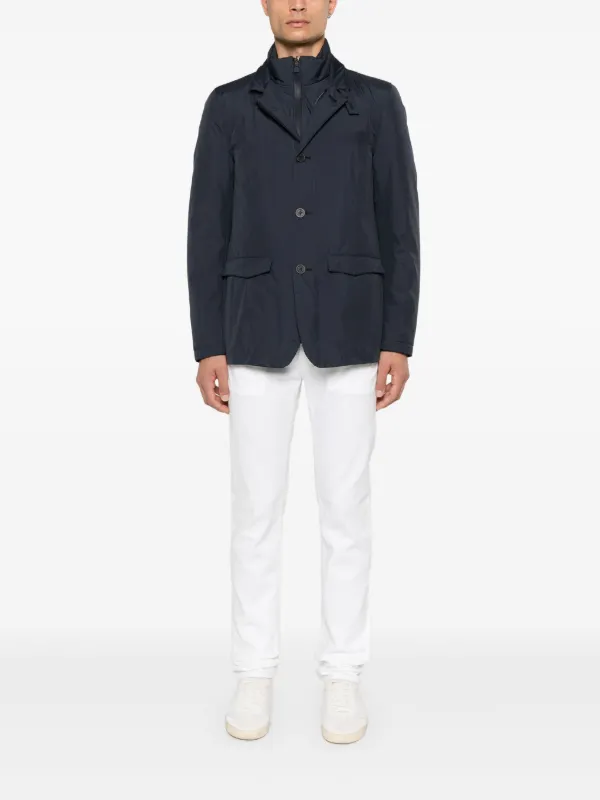 Herno ハイネック パデッドジャケット | ブルー | FARFETCH JP