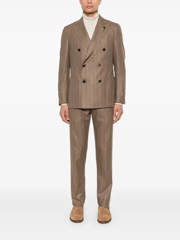 Lardini ストライプ スーツ | ブラウン | FARFETCH JP