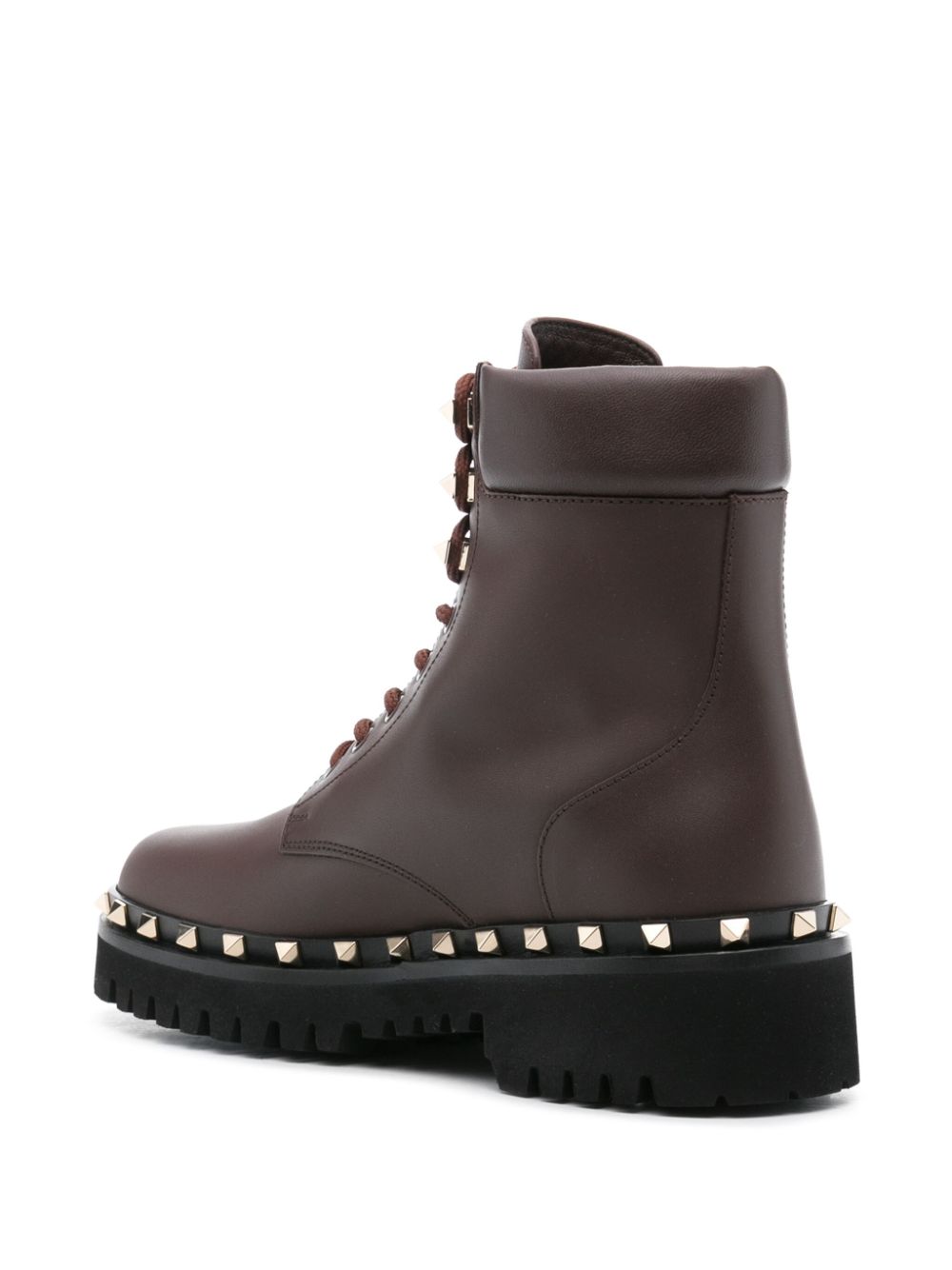 Valentino Garavani Rockstud 50mm combat boots Brown