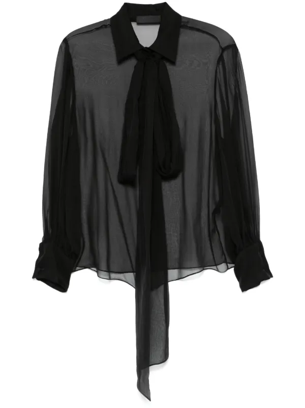 Valentino Garavani Scarf-detail Shirt in Black