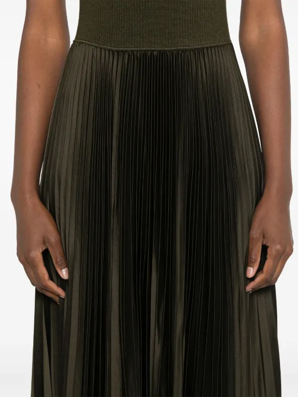 Polo Ralph Lauren Pleated high-neck Midi Dress | Green