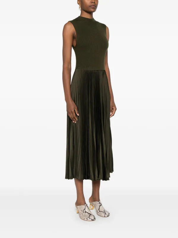 Polo Ralph Lauren Pleated high-neck Midi Dress | Green