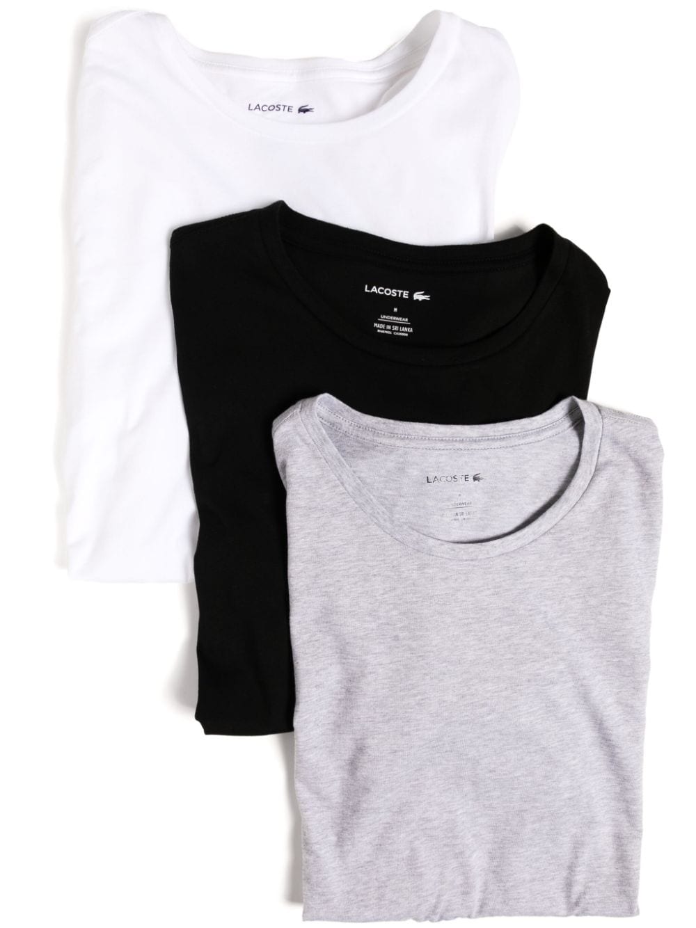 Shop Lacoste 3-pack Cotton T-shirt In Black