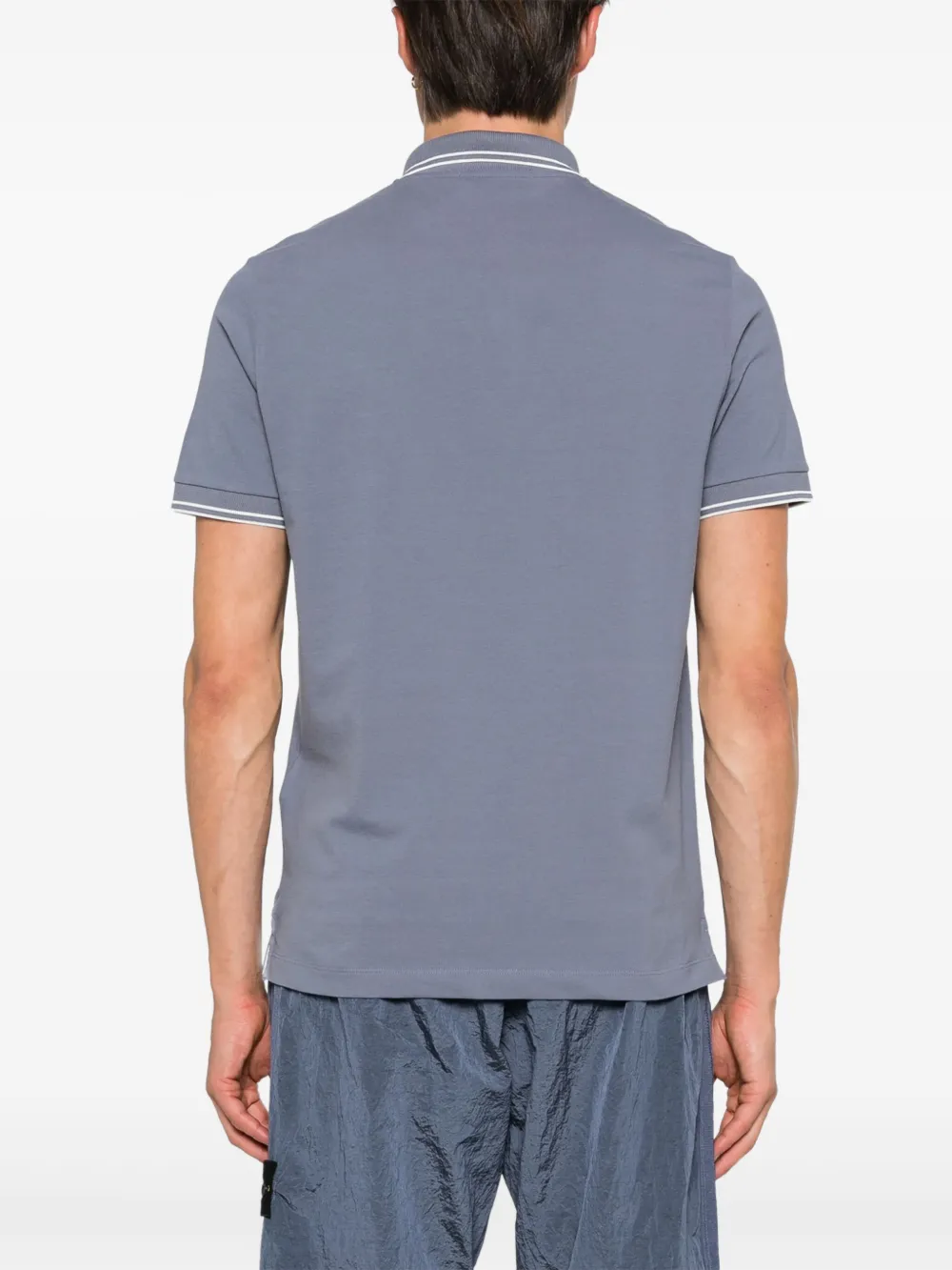 Stone Island Poloshirt met logopatch Blauw