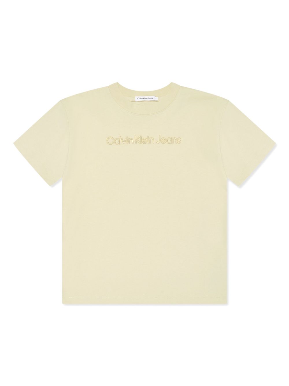 Calvin Klein Kids embroidered-logo t-shirt - Neutrals