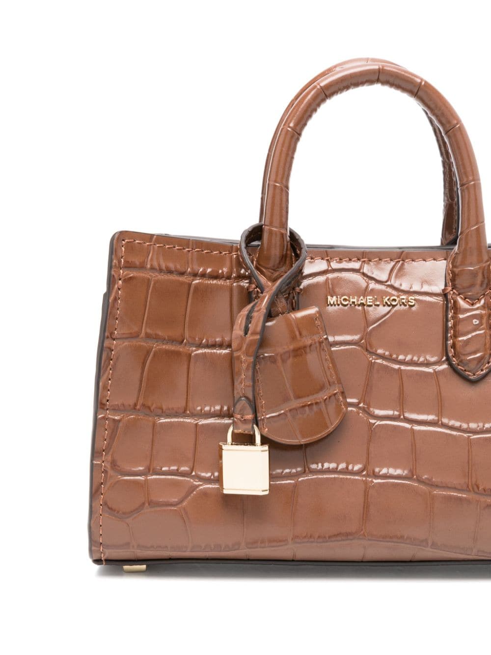 Shop Michael Michael Kors Mini Scarlett Tote Bag In Brown