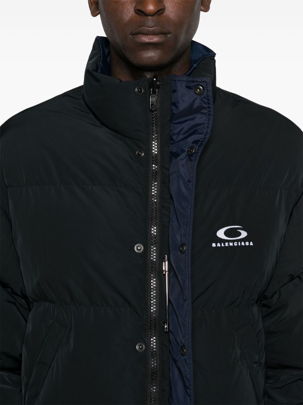 Balenciaga logo-embroidered puffer jacket Men