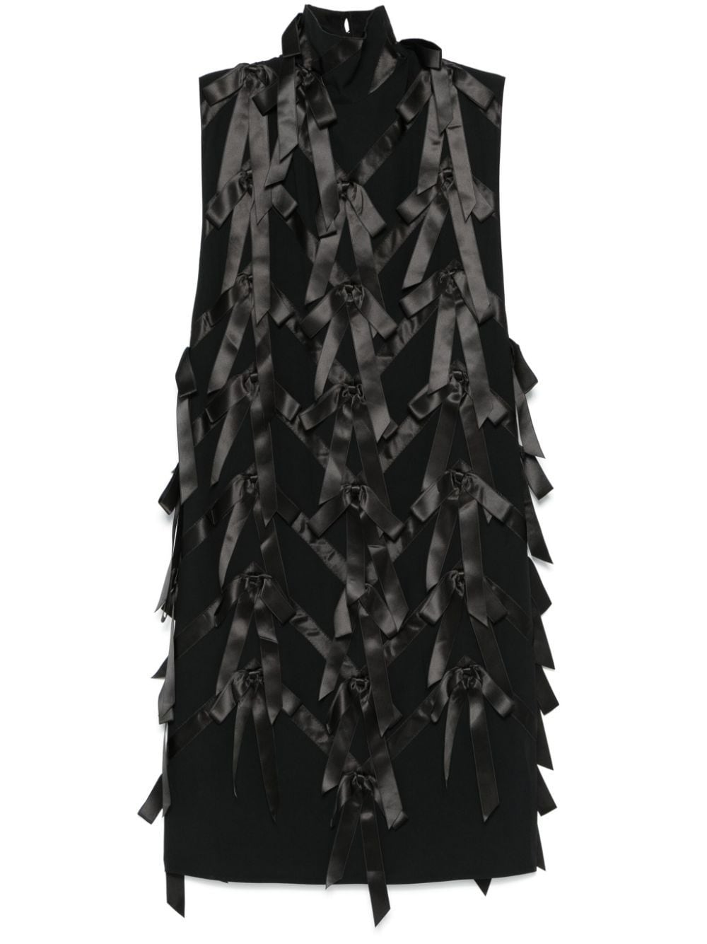 Shop Prada Bow-appliqué Midi Dress In Black