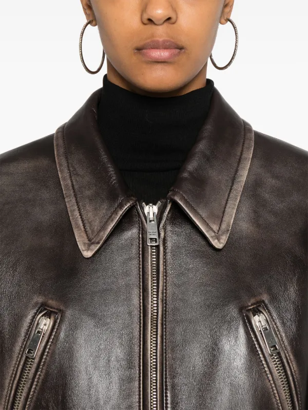 Prada Leather Jacket | Brown | FARFETCH
