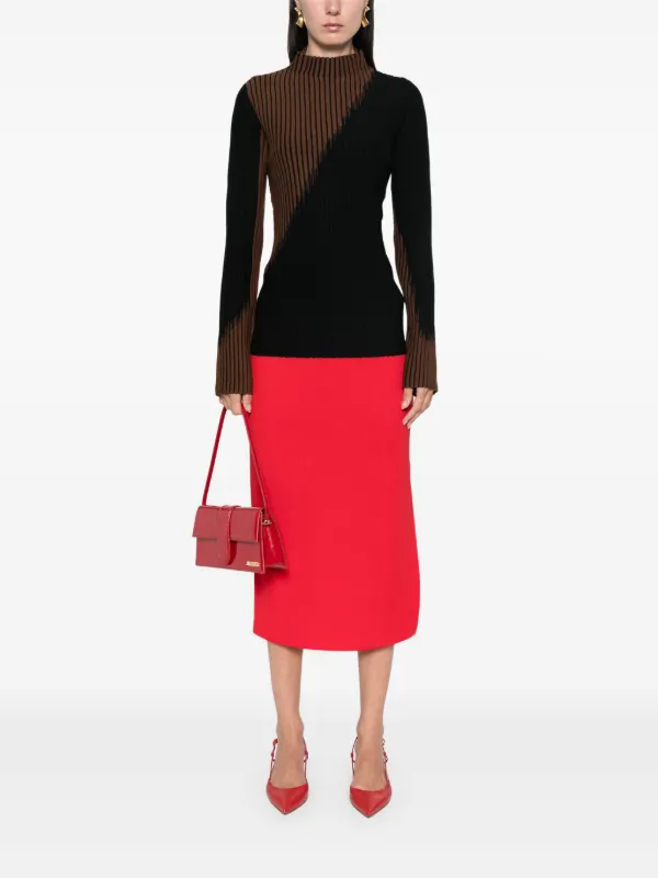 DVF Diane Von Furstenberg Ribbed Sweater Black FARFETCH AU