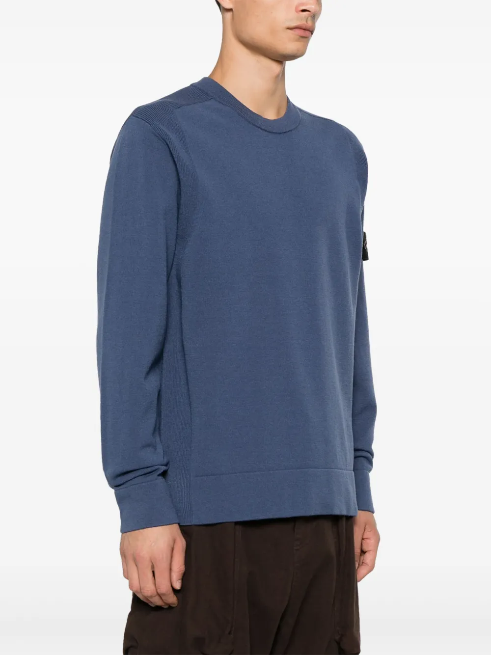 Stone Island Trui met Compass-logopatch Blauw