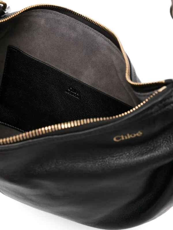 ブレスレット CHLOE SMALL BRACELET HOBO BAG BLACK Chloé Small Bracelet Hobo Bag In Grained Leather in Black