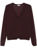 Lanvin pointelle-trim sweater - Red