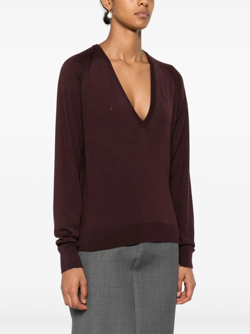 Lanvin Trui met pointelle afwerking Rood