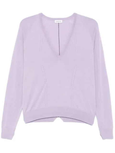 Lanvin pointelle-trim sweater